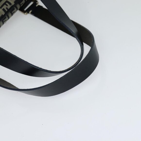 FENDI Zucchino Canvas Hand Bag Navy Silver Auth - Picture 7 of 16